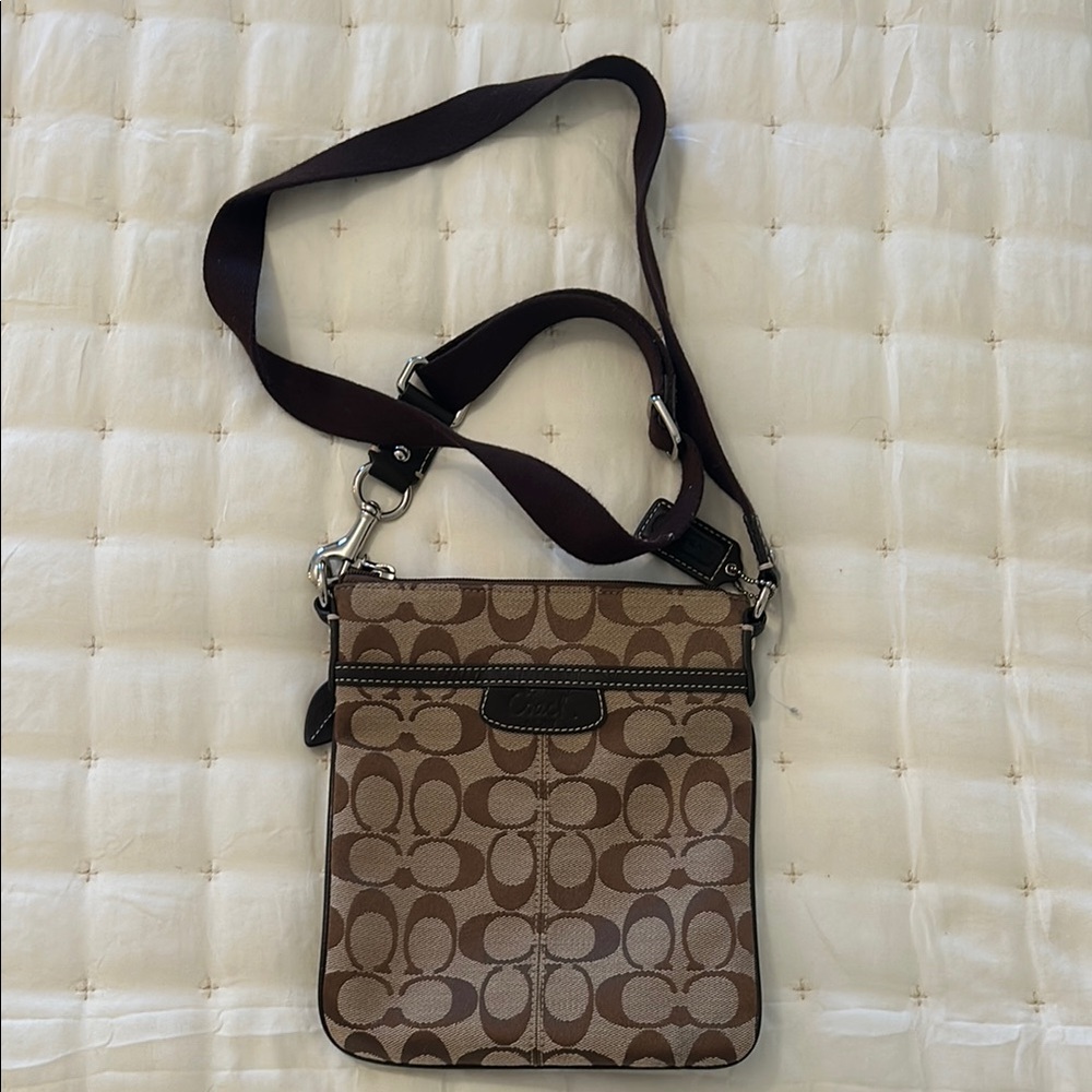 Coach Brown Messenger Bag with Adjustable Strap
